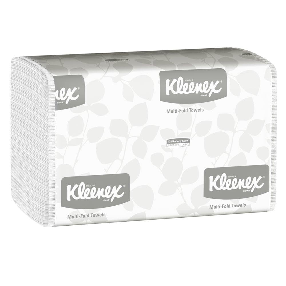 Asciugamani pieghevoli Kleenex, Multifold 23,5 x 23 cm, 2 strati, Airflex bianchi.