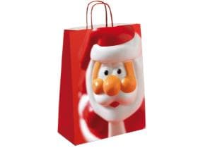 Papiertragetaschen Kraft weiss 100 gm2, "Nikolaus", 320 x 140 x 420 mm, mit