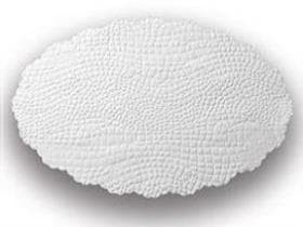 Carta da forno coccodrillo 40 gm2, ovale 16 x 24 cm, bianca, con bordo ondulato