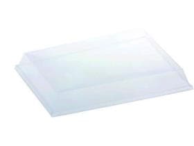 Couvercle en rPET transparent, 265 x 325 x 45 mm, adapté au plateau.