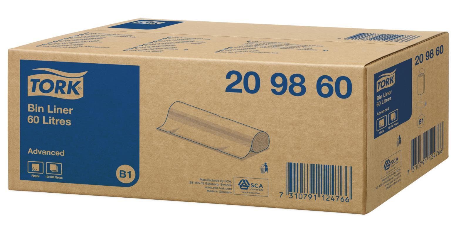 Sacchetto inserto (B1) PE verde 60 litri, 590 x 930 mm