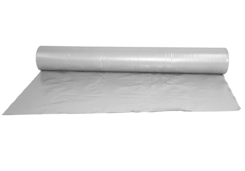Pellicola per imbianchini e stuccatori 200 cm x 50 m grigia rigata, in materiale rigenerato 100 my,