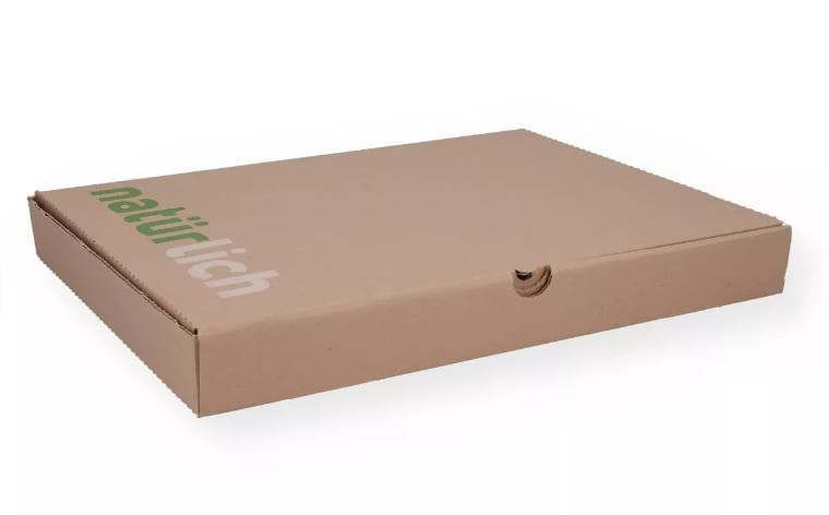 Pizza- und Flammkuchenkarton 32 x 46 x 4 cm, braun, bedruckt