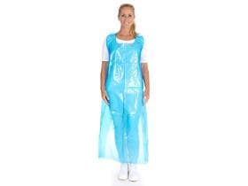 Grembiuli monouso, bloccati, LDPE, blu, circa 60 my, lunghezza: 170 cm, larghezza: 100 cm