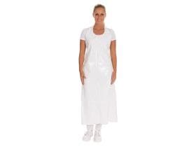 Tablier bavette en TPU, 150 my, 115 x 90 cm, blanc, imperméable, surface lisse