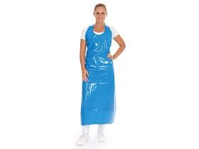 Tablier bavette en TPU, 150 my, 115 x 90 cm, bleu, imperméable, surface lisse