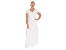 Tablier bavette en TPU, 150 my, 130 x 90 cm, blanc, imperméable, surface lisse