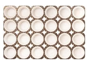 Plaque de cuisson avec 24 moules à muffins 50x34mm, blanc, dimensions de la plaque : 336 x 504 mm,