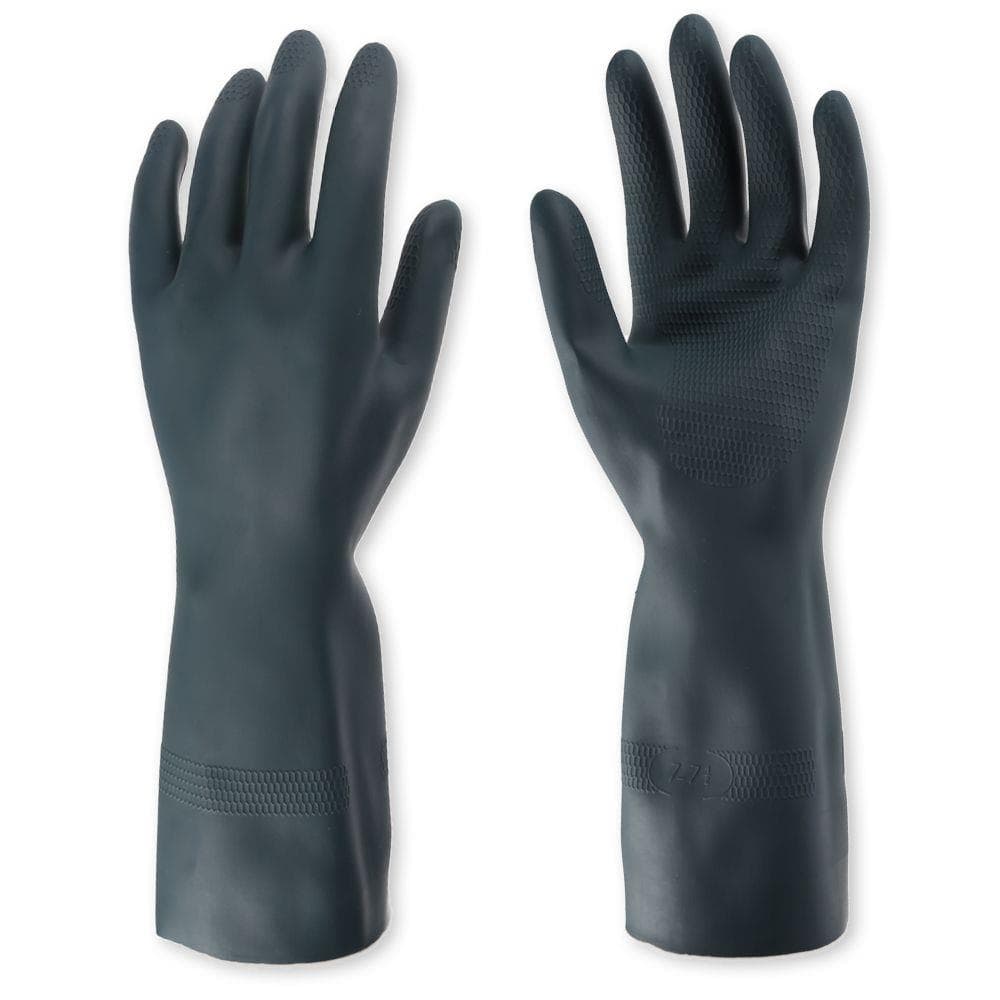 Gants de protection chimique Grandeur 70, Latex/ Néoprène, noir, taille M,
