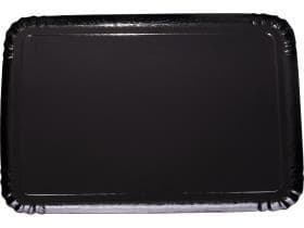 Plateaux de service noirs 25 x 34 cm rectangulaires revêtus de noir d'un côté.