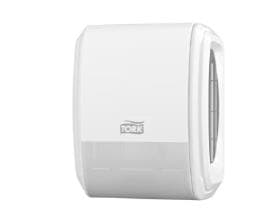 Distributore di tappi per deodorante continuo, bianco, 119 x 98 x 146 mm.