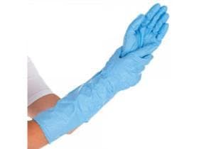 Guanti in nitrile "EXTRA SAFE LONG", blu, senza polvere, taglia S, lunghezza 40 cm