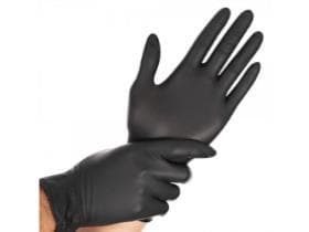 Guanti in nitrile taglia S, Hygostar senza polvere, neri, lunghezza 24 cm
