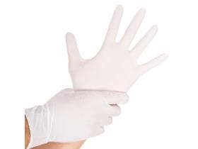 Guanti in nitrile, taglia S, senza polvere, bianchi, lunghezza 24 cm