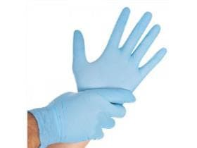 Guanti in nitrile taglia XS, senza polvere, blu, lunghezza 24 cm