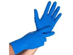 Guanti in nitrile, Power Grip, blu, senza polvere, taglia M, lunghezza: 24 cm
