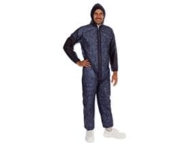Combinaison à capuche, en polaire PP, bleu taille XXL, avec poignets aux bras et aux pieds