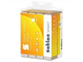 Asciugamani piegati Satino Smart bianchi piegati a V, 100% riciclati, 2 veli,
