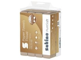 Asciugamani piegati Satino PureSoft beige piegati a V, 100% riciclati, 2 veli,