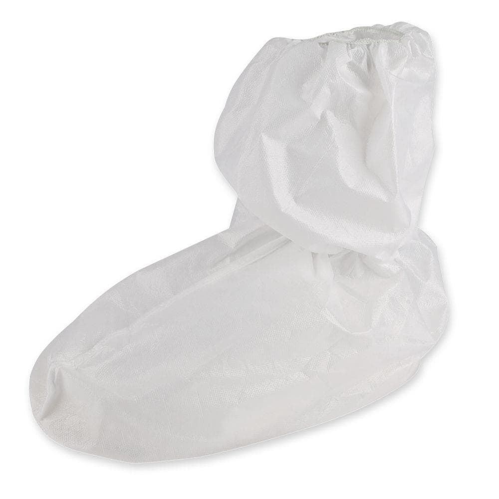 Couvre-chaussures, blanc, en PP, revêtement PE, longueur : 34 cm,