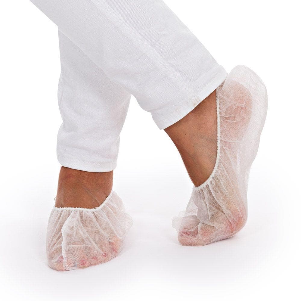 Chaussettes universelles jetables en PP, blanches, pointure 43-50