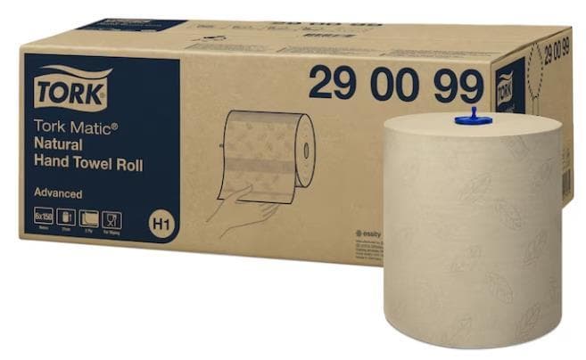 Tork Advanced (H1) Rotoli di asciugamani naturali, marrone naturale, 2 veli, 150 m,