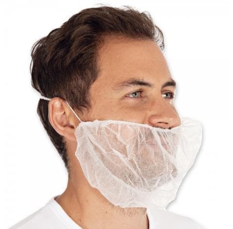 Protège-barbe en polaire PP, taille universelle, blanc