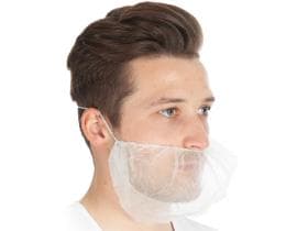 Protège-barbe en polaire PP, extra-large 50 x 30 cm, blanc