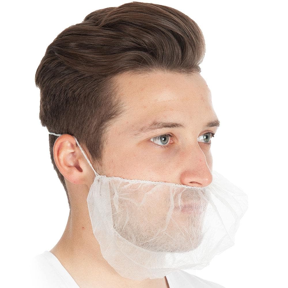 Protège-barbe en polaire PP, extra-large 50 x 30 cm, blanc