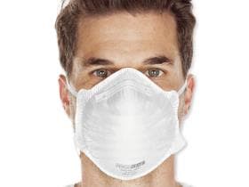 Masque respiratoire FFP1 sans soupape respiratoire PP, blanc, CAT 3, EN 149, préformé