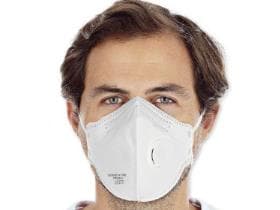 Masque respiratoire FFP2 avec valve, blanc EN 149:2001+A1:2009, pliable,