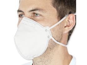 Masque respiratoire FFP2, blanc, polaire PP de haute qualité, avec bandeaux (sans latex),