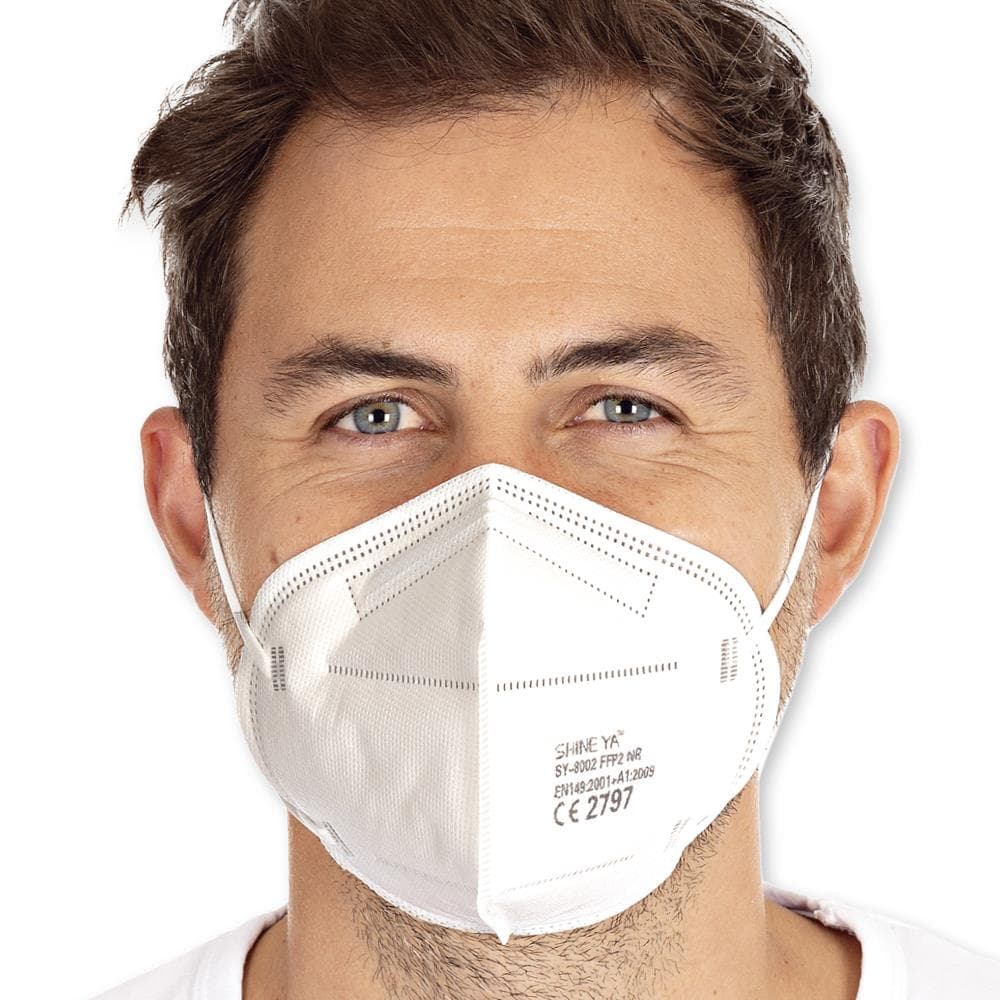 Masque respiratoire, FFP2 sans valve, polaire PP de haute qualité, blanc,