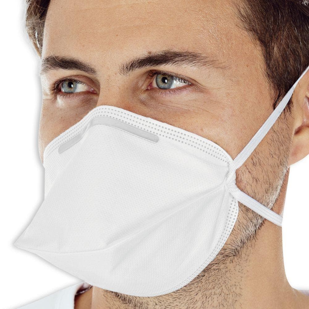 Masque respiratoire, FFP2 sans valve, polaire PP de haute qualité, blanc,