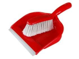 Set per la pulizia "light", rosso, composto da scopa a mano e paletta per la polvere 21 x 18 cm.