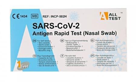 Test rapido antigenico SARS-CoV-2 Alltest, tampone nasale, risultato del test dopo