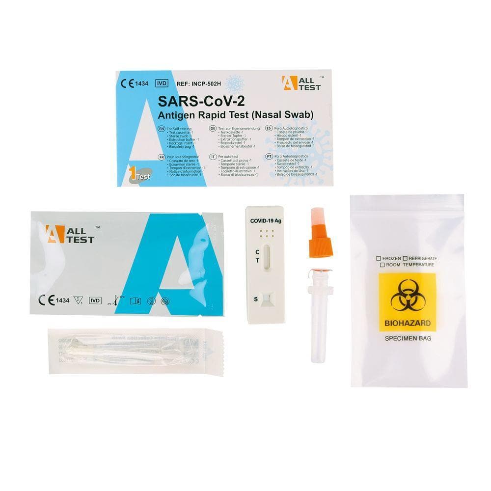 Test rapido antigenico SARS-CoV-2 Alltest, tampone nasale, risultato del test dopo