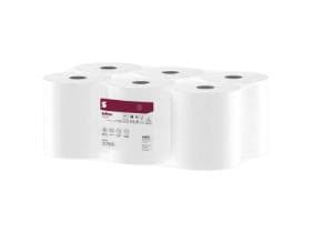 Rouleaux de serviettes en papier Satino HiLine, 2 plis, blanc pur, 20,5 x 150 m, 100 % pâte de cellulose