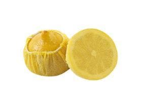 Filet à citron en coton avec bande élastique, jaune, Ø 6,5 cm