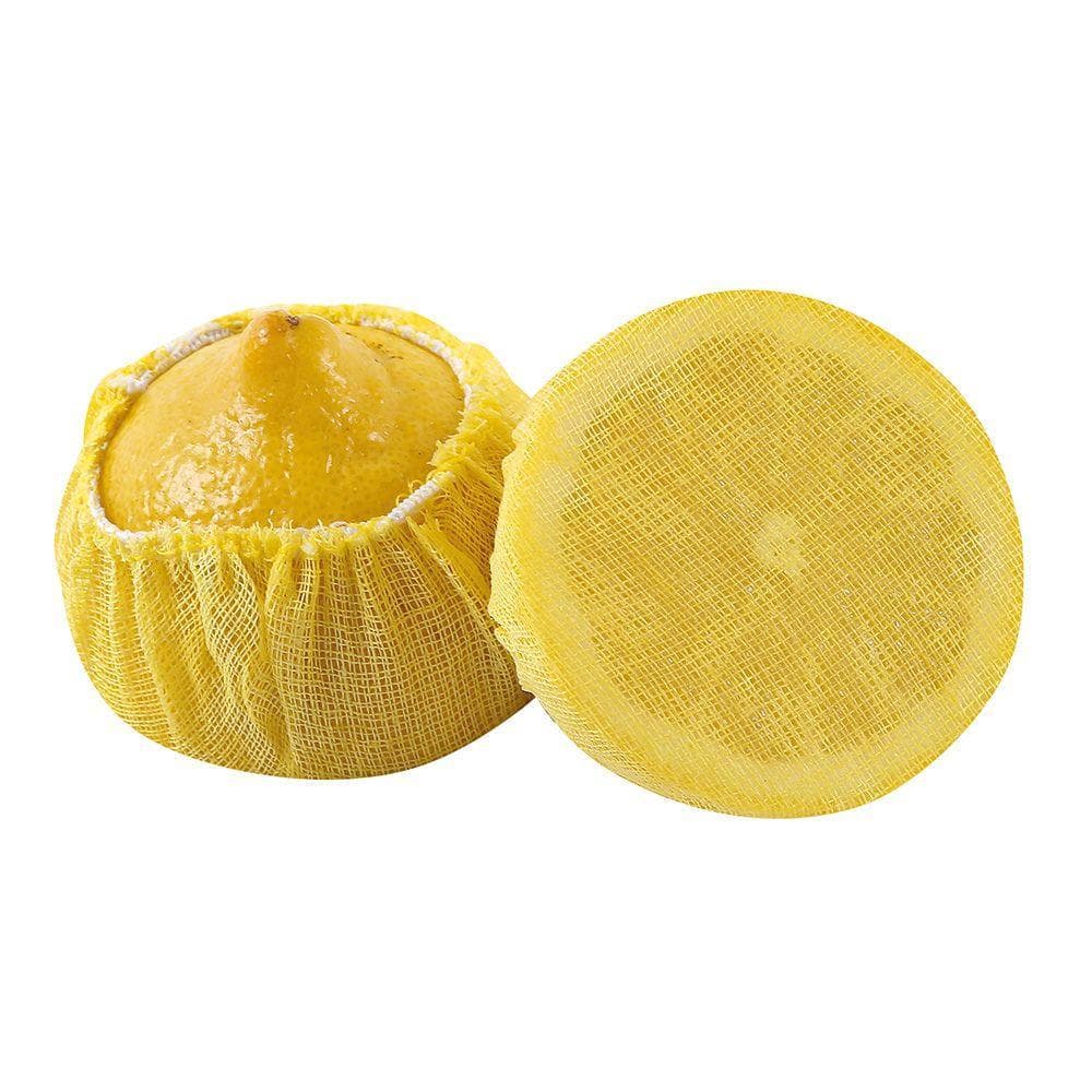 Filet à citron en coton avec bande élastique, jaune, Ø 6,5 cm