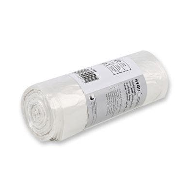 Sacs poubelle avec poignée, 50 L, HDPE, transparent, environ 15 microns, longueur : 72 cm,