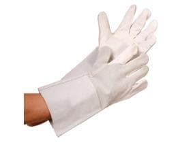 Gants de soudage, gris, non doublés, en cuir pleine fleur refendu, résistants à la chaleur,