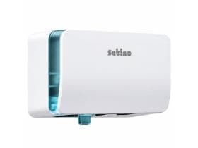 Doppelrollen WC-Papierspender Satino Hyginity für 2 Kleinrollen, weiss