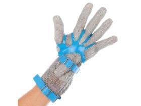 Gants anti-coups de couteau manchette 8 cm, acier inoxydable, EN 1082, qualité alimentaire,