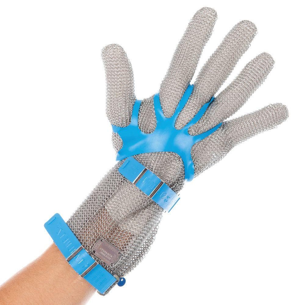 Guanti antitaglio polsino 8 cm, acciaio inossidabile, EN 1082, per alimenti,