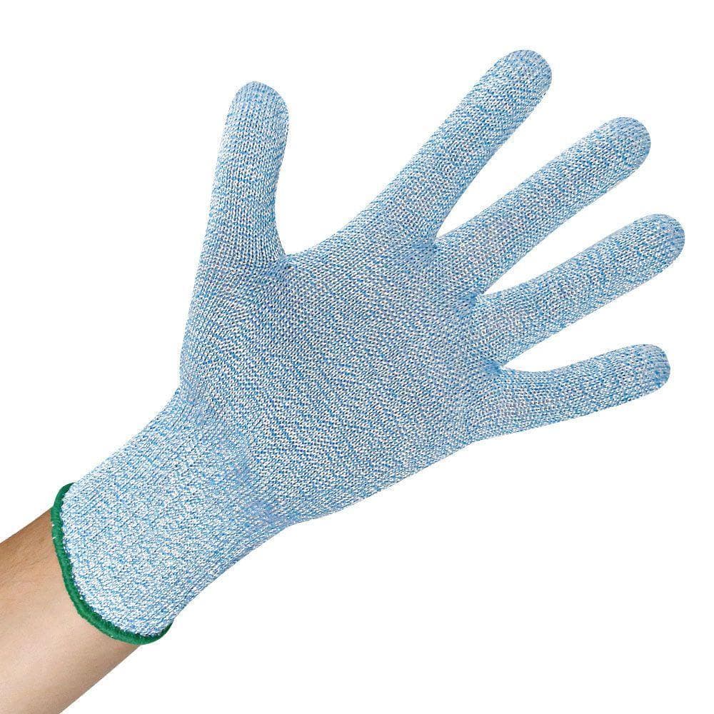 Gants de protection anti-coupure niveau F, bleu clair, taille XL, pouvant être portés à gauche ou à droite.
