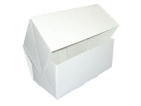 Scatola per torta 18 x 10 x 9 cm laccata bianca, non stampata