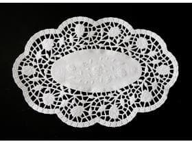 Tortenspitzen 18 x 26 cm oval, hochweiss