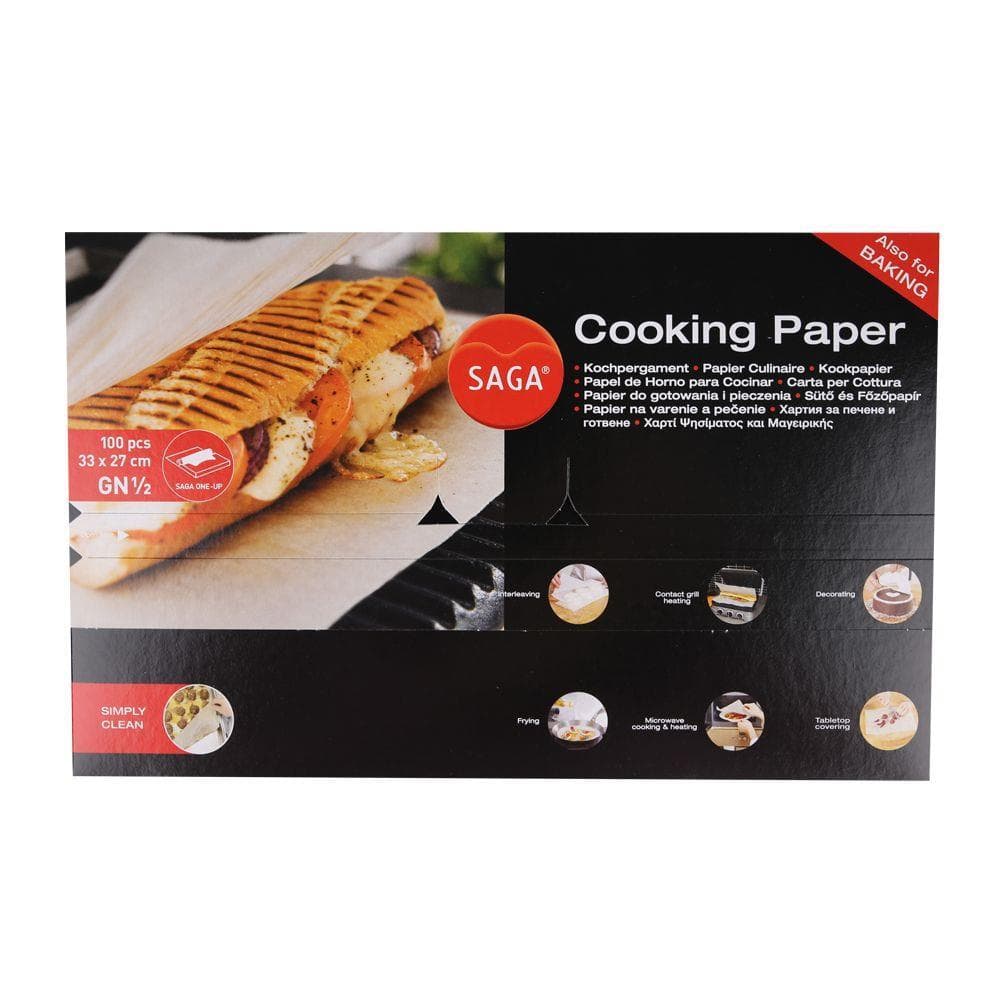 Feuille de papier sulfurisé de cuisson avec revêtement en silicone double face, 33 x 27 cm,