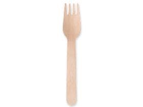Forchetta in legno di betulla, lunghezza 16 cm, robusta, insapore,